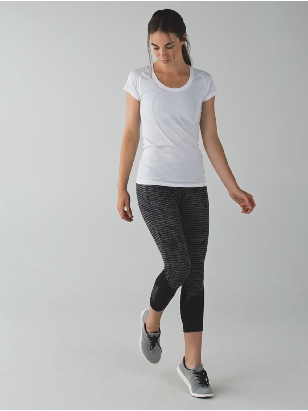 Lululemon Pace Rival Crop *Full-On Luxtreme - Stripe Play Slate Black / Black